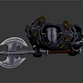 Armored Warrior Character In Spiked Plate Armor With Battle Axe And Detailed Design