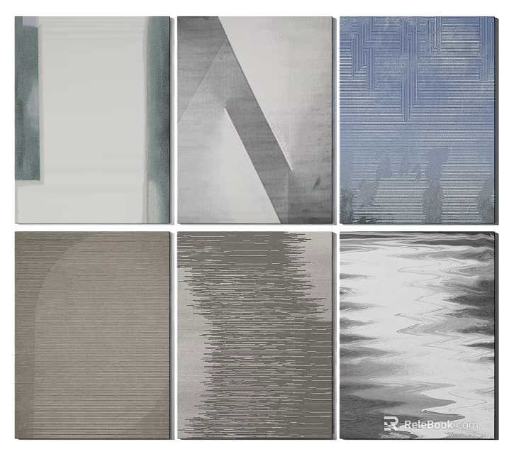 Modern Square Rugs With Geometric Patterns And Textured Abstract Designs 3d model