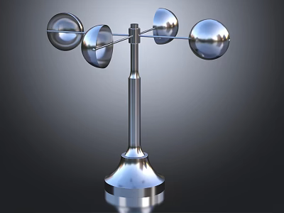 Modern Metallic Sculpture With Silver Spheres Disc Shapes And Sleek Reflective Stand 3d model