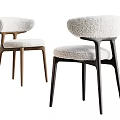 Modern Dining Chairs With Plush Seats And Wooden Legs In Two Tone Design
