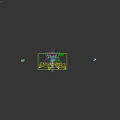 Live Stream Room With Green Gradient Background White Flower Decorative Cubes And Plants