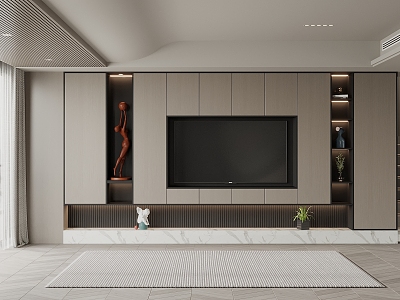 Modern TV background wall model