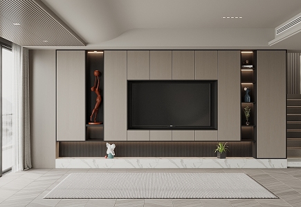 Modern TV background wall 3d model