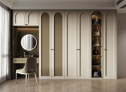 Cream wardrobe French wardrobe 3d model