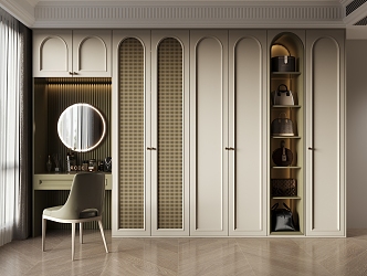 Cream wardrobe French wardrobe 3d model