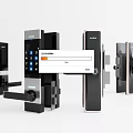 Modern door handle smart door lock password lock fingerprint lock 3d model