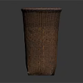 Handwoven Brown Storage Basket with Cylindrical Shape for Home Organization and Decor