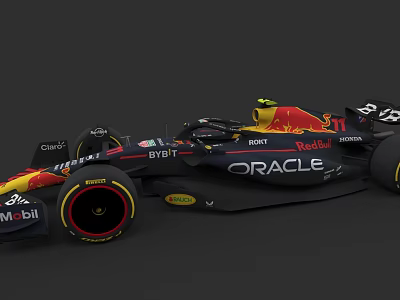Red Bull Oracle Bybit Sponsored Formula 1 Racing Car With Black Red Body 3d model