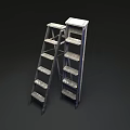 Vintage Wooden Ladder With Worn Paint And Sturdy Steps For Decor