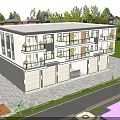 Modern Two Story Detached Villa With Balconies Garage Lawn And Swimming Pool