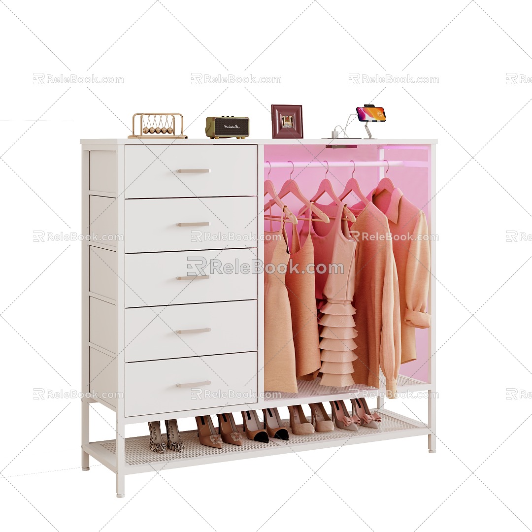 Decorative Cabinet Wardrobe Locker 3d model