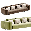 Elegant Modern Sofa Interior With Beige Upholstery And Multiple Decorative Cushions 3d model