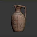 Ancient Terracotta Pitcher Sculpture With Detailed Hand Carved Decorative Patterns