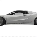 White Sports Car in Modern Indoor Space with Sleek Design Black Wheels and Sharp Front