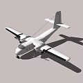 Classic Passenger Plane In Flight With Twin Propellers Wings And Tail Structure