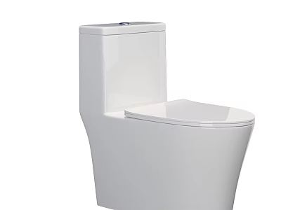 Modern White Ceramic Toilet With Sleek Design For Contemporary Bathroom Interiors 3d model