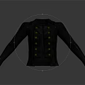 Black Double Breasted Jacket With Gold Buttons Formal Military Style Design