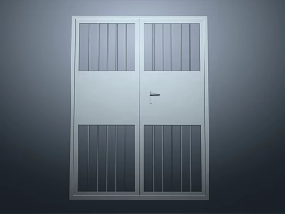 Sleek Modern Double Doors For Home Entrance With Glass Panels And White Frame 3d model