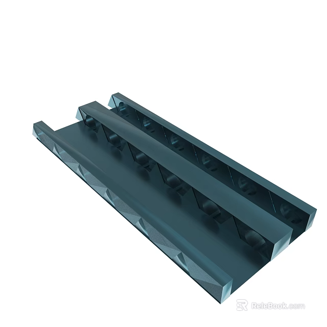 Durable Industrial Metal Slotted Component With Multiple Holes And Grooved Design 3d model 
