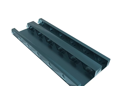 Durable Industrial Metal Slotted Component With Multiple Holes And Grooved Design 3d model