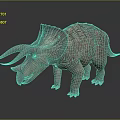 Triceratops Dinosaur Character Realistic 3D Model With Detailed Skin Texture And Large Horns