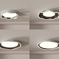 Modern White Ceiling Lights With Irregular Edge Design Illuminated Ceiling Mounted 3d model