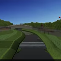 Scenic Waterfront Landscape with Winding River Lush Greenery Modern Buildings and Pedestrian Paths