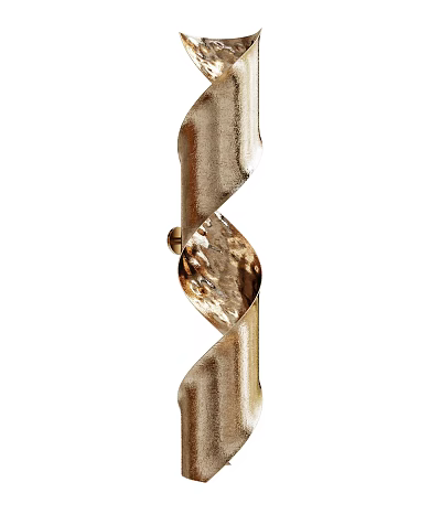 Elegant Spiral Design Wall Light With Gold Metal Frame And Crystal Accent 3d model