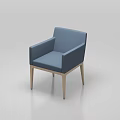 Modern Blue Leisure Chair With Wooden Legs And Comfortable Upholstered Seat Design