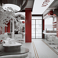 Modern Barber Shop Online Celebrity Hairdressing Shop 3d model