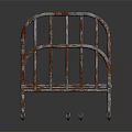 Rusty Iron Double Bed With Curved Headboard Footboard And Vintage Metal Frame Design