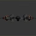 Futuristic Twin Engine Aircraft 3D Model With Black And Yellow Aerodynamic Design