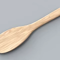 Natural Wooden Spoon With Long Handle And Smooth Surface Grain Design 3d model