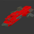 Red Futuristic Spacecraft Model With Gray Details For Space Exploration Missions