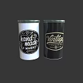 White And Black Decorative Cans Featuring Handmade And Vintage Market Designs