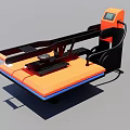 Orange And Black Industrial Heat Press Machine With Digital Display And Flatbed
