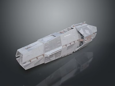 Futuristic Gray SciFi Spaceship 3D Model With Detailed Structure Design 3d model