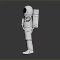 White Astronaut Spacesuit With Detailed Design Helmet Pink Stripe And Green Accents