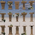 Various Stylish Podium Designs With Floral Decor And Microphone Features