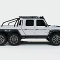 White Six Wheel Off Road Car With Roof Rack And Black Wheels Design