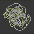 Colorful Twisted Cables with White Green Yellow for Household Use and Organization