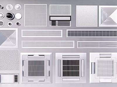 Various Designs and Styles of Air Conditioner Vents for Home Interiors 3d model