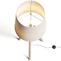 Modern Floor Lamps With Textured Fabric Shade And Black Wooden Tripod Stand
