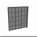 Modern Black Frame Grid Door With Multiple Square Panels For Interior Design 3d model