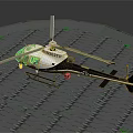 White And Black Police Helicopter N927TP Parked On Grid Patterned Helipad Surface