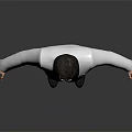 Male Model In White Suit With Black Bow Tie Standing Pose Arms Outstretched