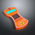 Orange Computer Radiation Detection Device With Digital Display Keypad WALERT Label And Radiation Symbol