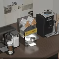 Three Different Coffee Machines On Wooden Tabletop With Modern Design Elements