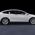 White Tesla Model X Exterior Design With Alloy Wheels And Headlights