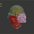 Tactical Military Helmet With Optical Night Vision Device For Combat Operations 3d model